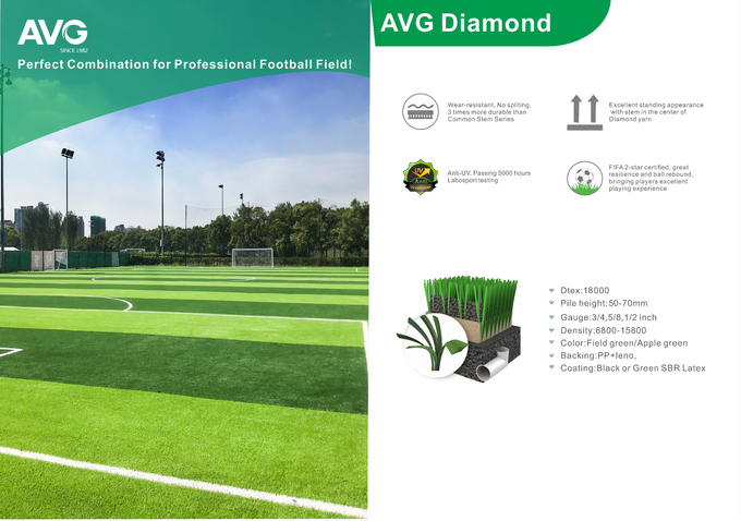 フットボール スタジアムのための反紫外線人工的な泥炭60mmの人工的な草 0