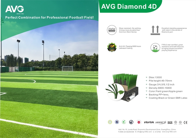 緑の国際サッカー連盟の泥炭のフットボールは60mmのフットボールの人工的な草を草でおおう 0