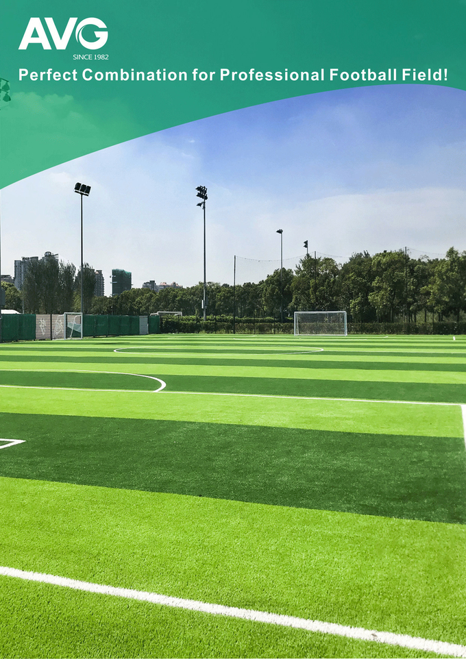 40mmの高さのフットボールの人工的な泥炭の絨毯を敷いた床のサッカーの草地の緑 0