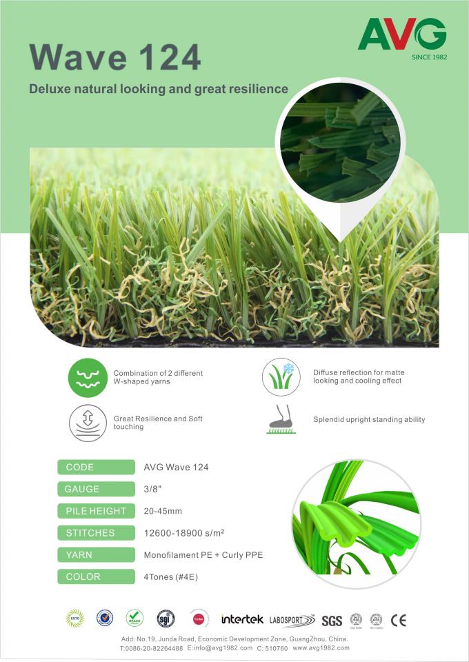 庭の景色の草人工的な35MMのための草の床は人工的な草を着色した 0