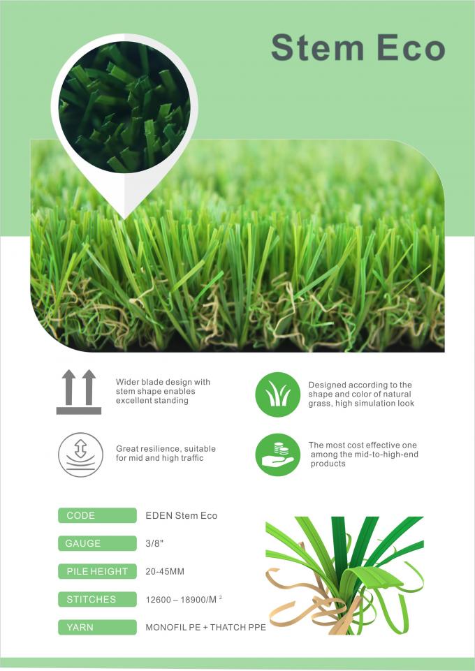 再生利用できる100%を支持している屋外の良質の景色の装飾的な人工的な泥炭のプラスチック芝生の総合的な草ECO 0