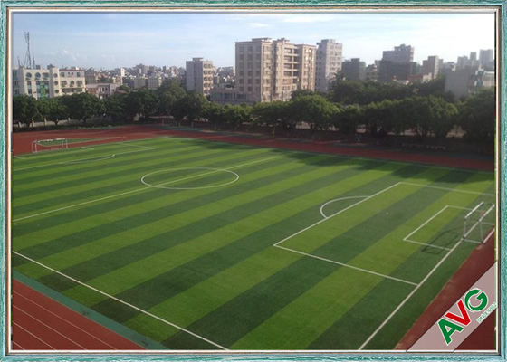 中国 サッカー競技場の人工的な草地の緑+青リンゴ色のPEの単繊維 サプライヤー